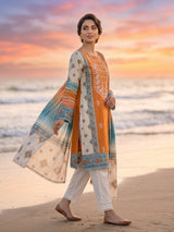 MED-03 LAWN 2PC STITCHED