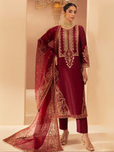 MGS-24 3PCS RAW SILK STITCHED/UNSTITCHED