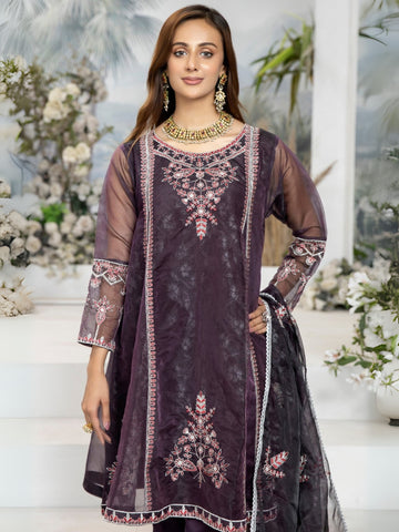 LEB-22-20 EMBROIDERED EMBOSS ORGANZA KURTI