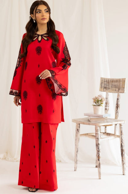 LEM-11 2PC EMBROIDERED LAWN STITCHED