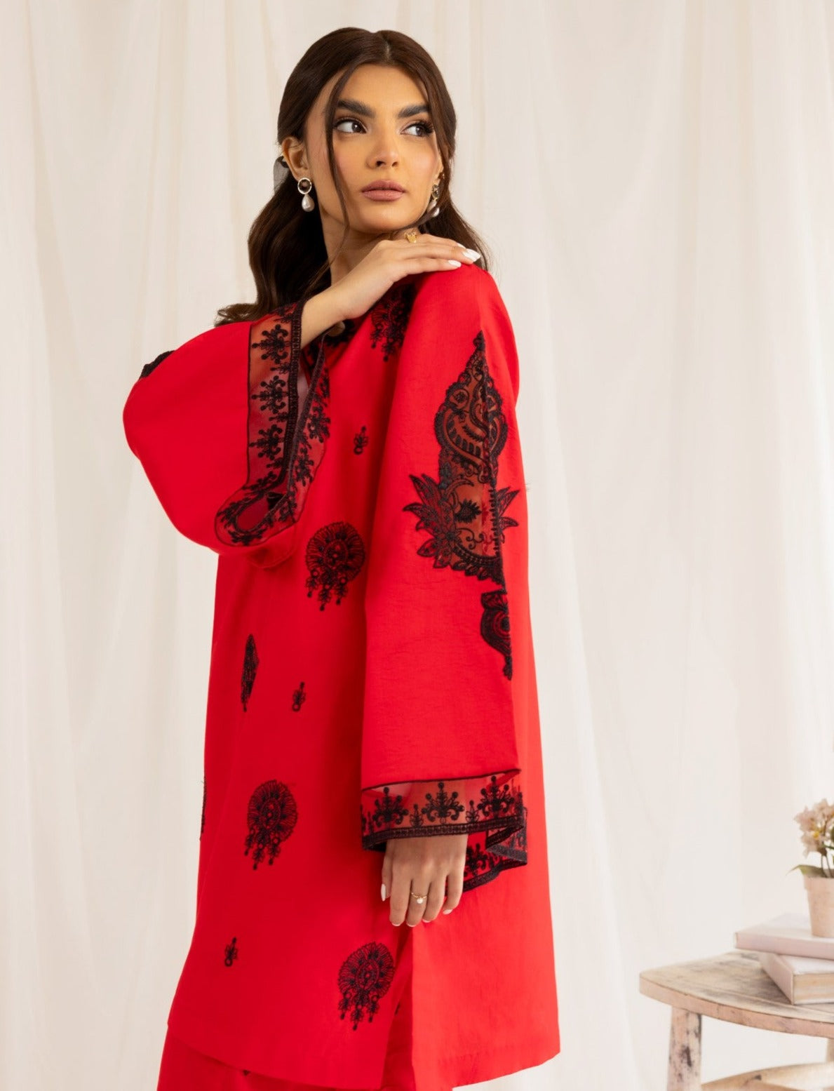 LEM-11 2PC EMBROIDERED LAWN STITCHED