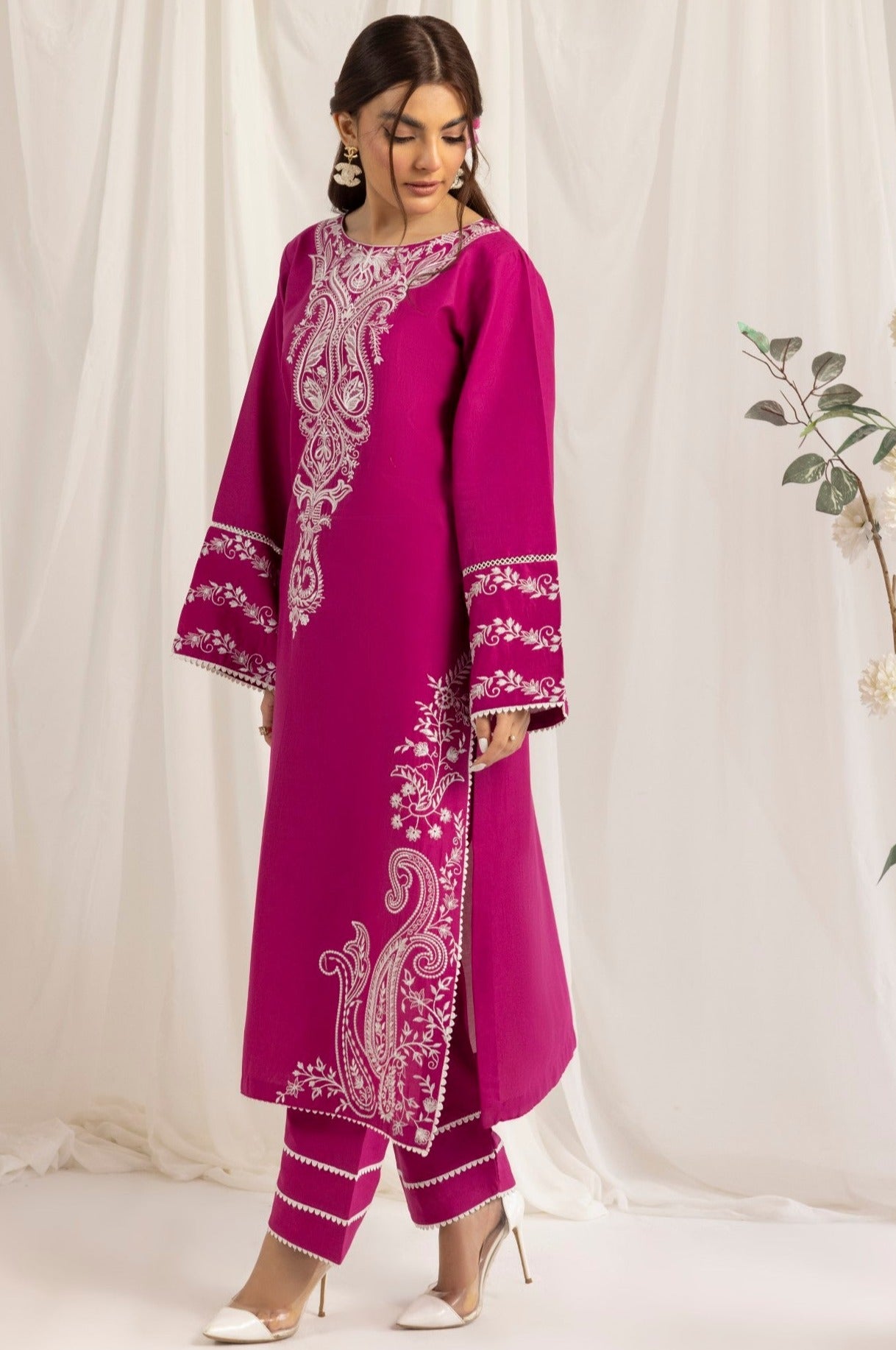 LEM-15 2PC EMBROIDERED LAWN STITCHED