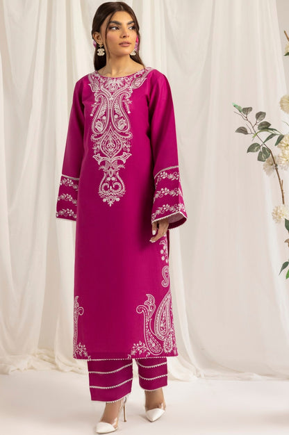 LEM-15 2PC EMBROIDERED LAWN STITCHED