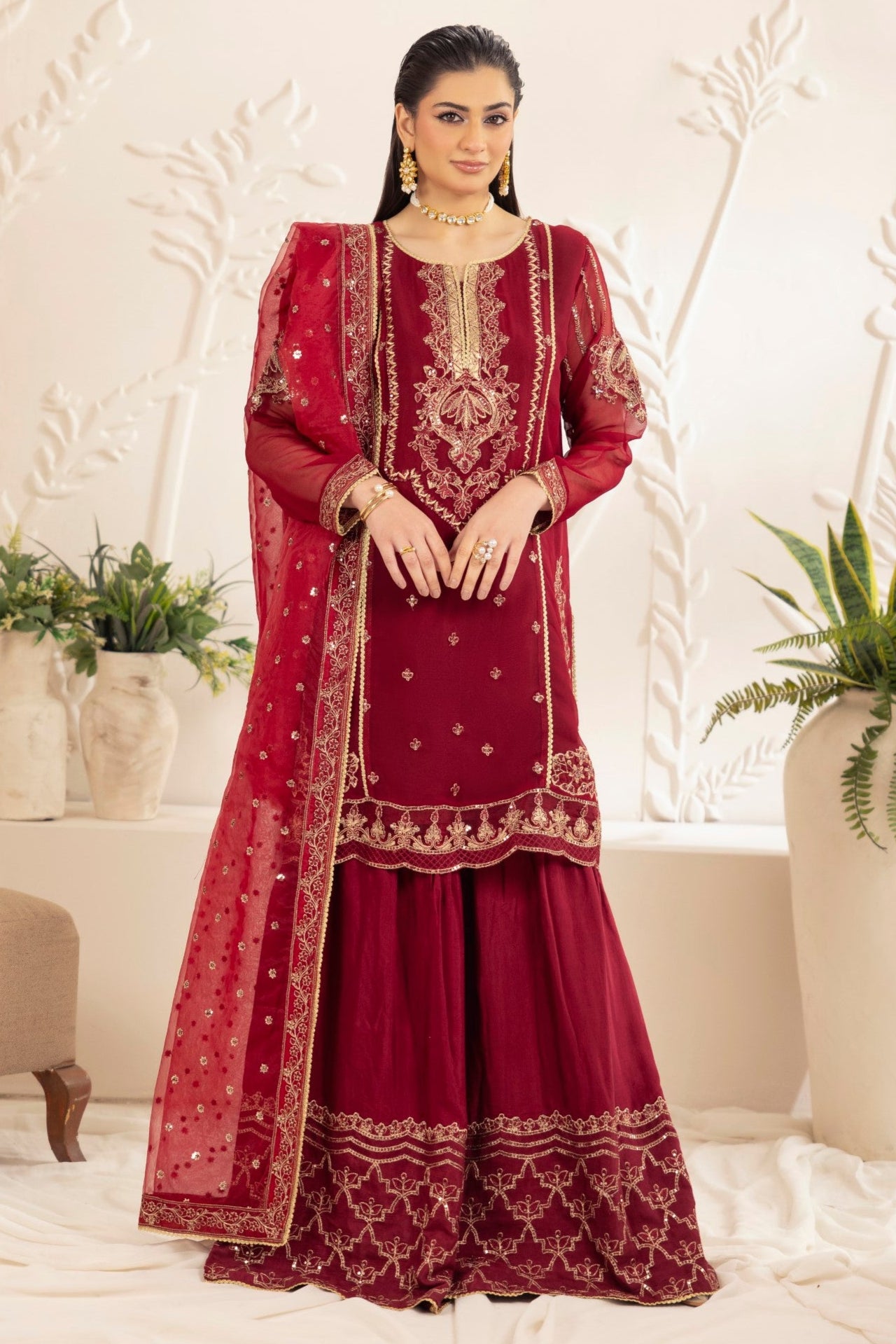 Mohagni Pret Embroidered Chiffon 3 Piece Suit MGL-04 EVENA