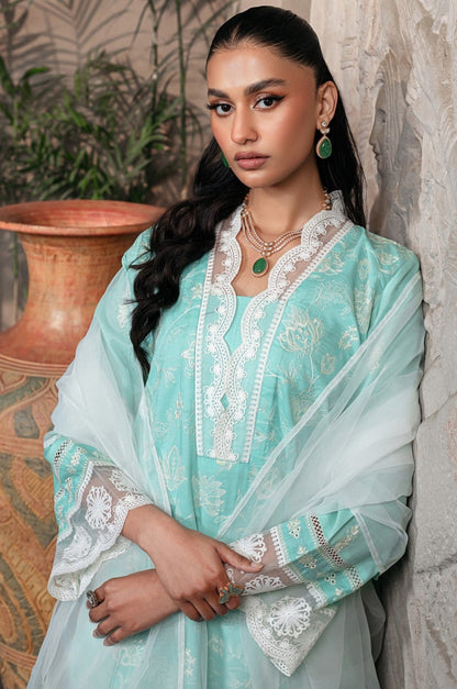 MGZ-09   3PC EMBROIDERED LAWN  STITCHED I UNSTITCHED