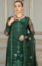 MOP-15 EMBROIDERED ORGANZA 2 PCS(SHIRT+DUPATTA)