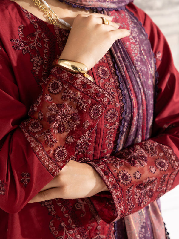 ZE-01 LAWN EMBROIDERED 3PC STITCHED