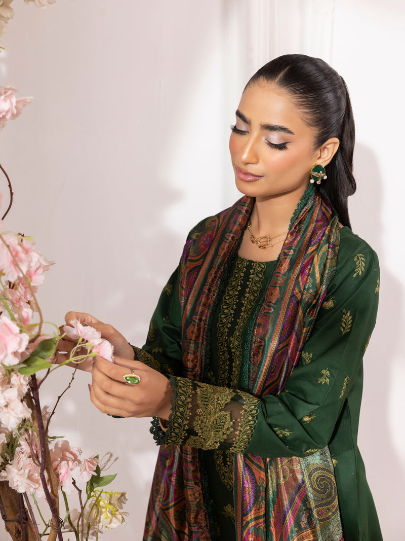 ZE-08 LAWN EMBROIDERED 3PC STITCHED/UNSTITCHED