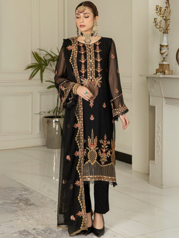 MEC-21 CHIFFON 3PC STITCHED/ UNSTITCHED