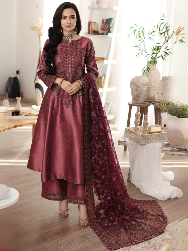 MGS-07 RESHAM3Pcs Raw Silk STITCHED I UNSTITCHED