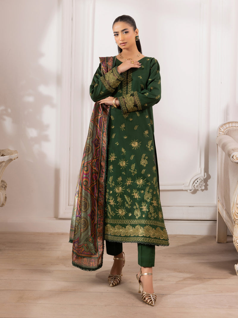 ZE-08 LAWN EMBROIDERED 3PC STITCHED/UNSTITCHED