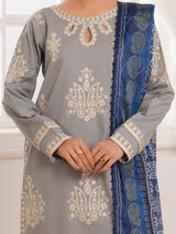 ZE-03 LAWN EMBROIDERED 3PC STITCHED/UNSTITCHED