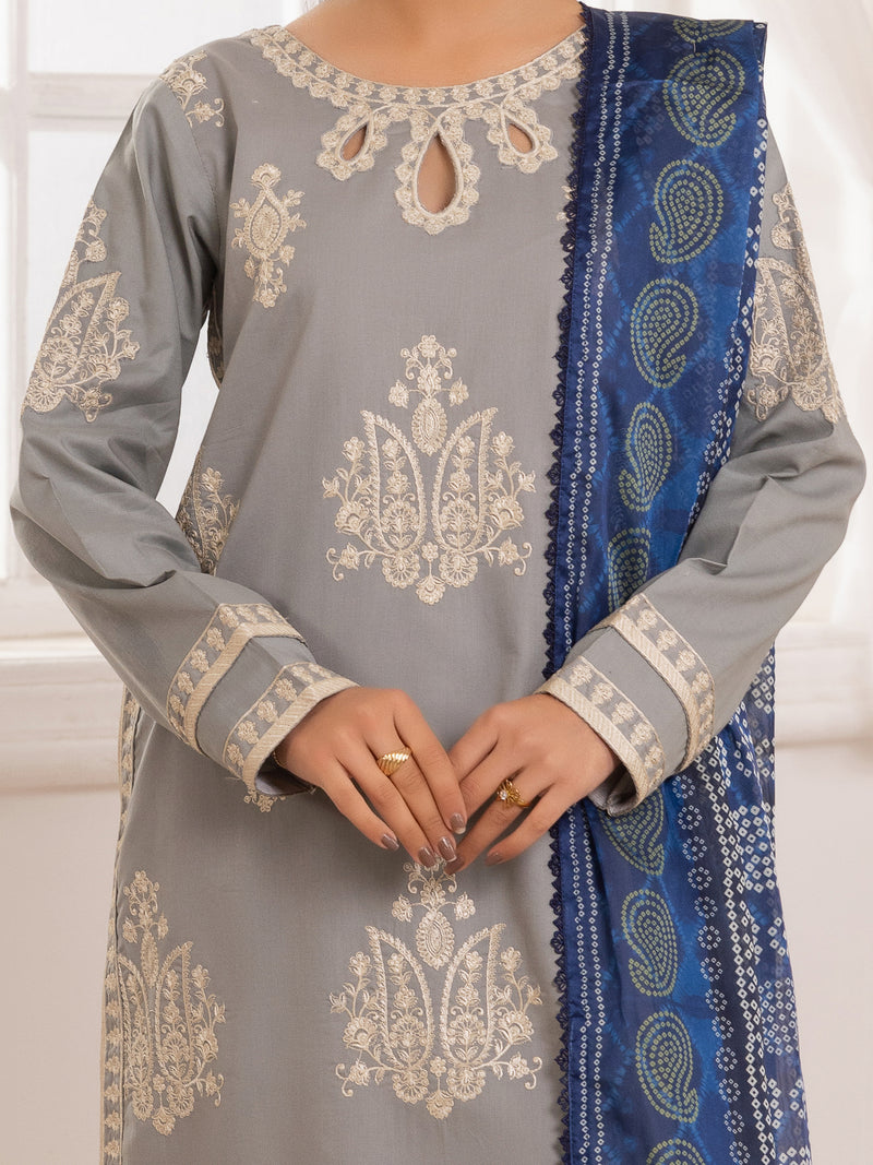 ZE-03 LAWN EMBROIDERED 3PC STITCHED/UNSTITCHED