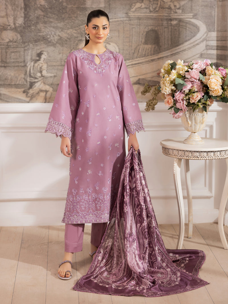 ZE-02 LAWN EMBROIDERED 3PC STITCHED/UNSTITCHED