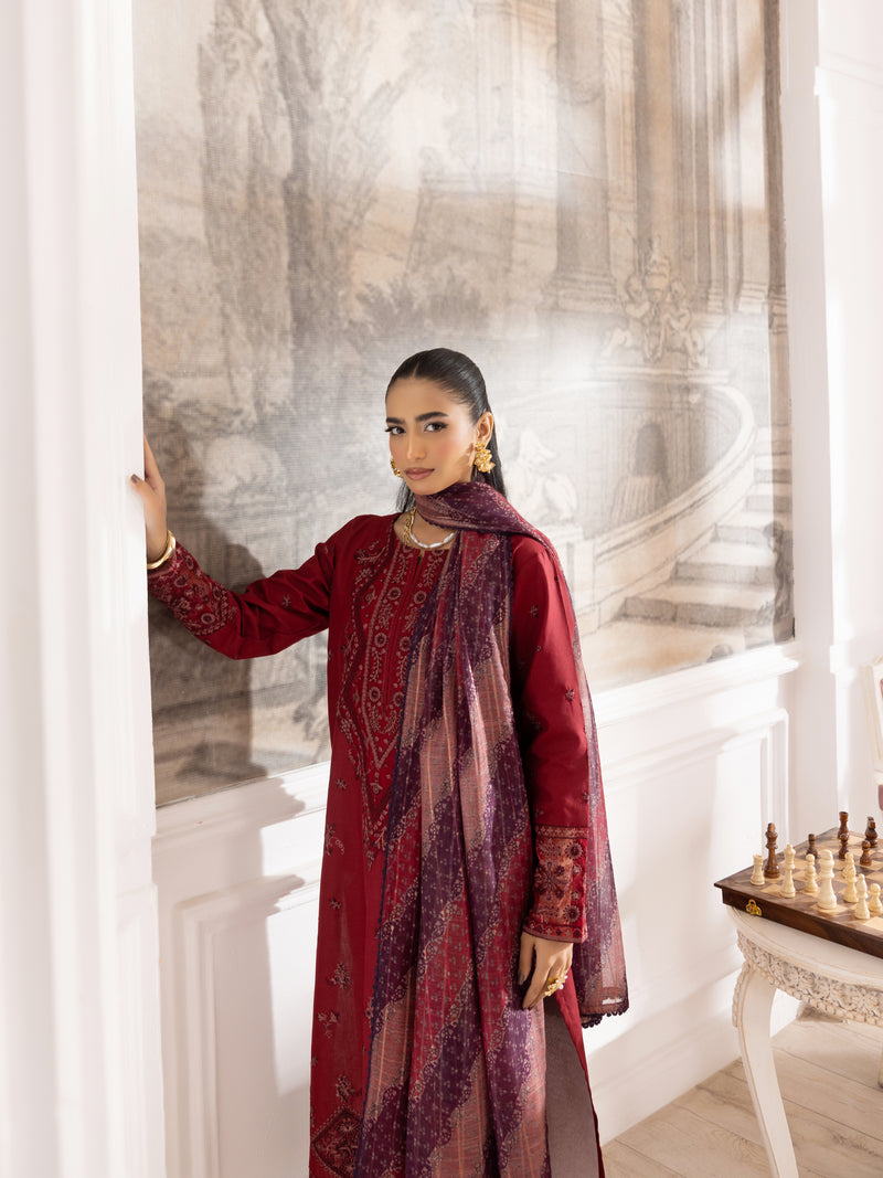 ZE-01 LAWN EMBROIDERED 3PC STITCHED