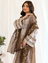 PLS-122  3PC SILK LAWN STITCHED