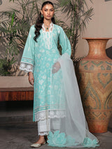 MGZ-09   3PC EMBROIDERED LAWN UNSTITCHED