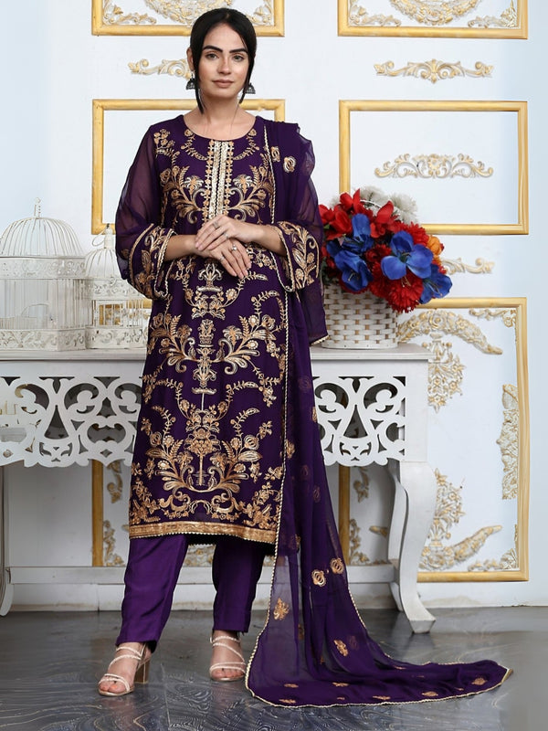 SMEC-29 3PC CHIFFON STITCHED