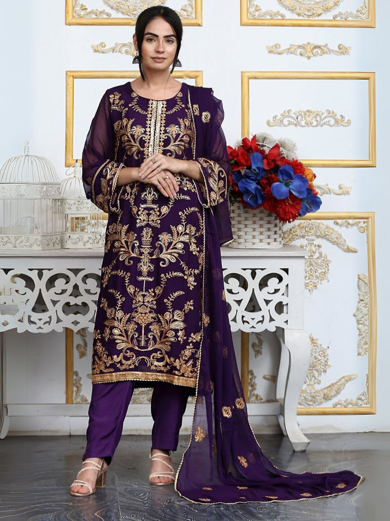 SMEC-29 3PC CHIFFON STITCHED