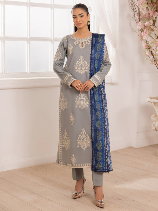 ZE-03 LAWN EMBROIDERED 3PC STITCHED/UNSTITCHED