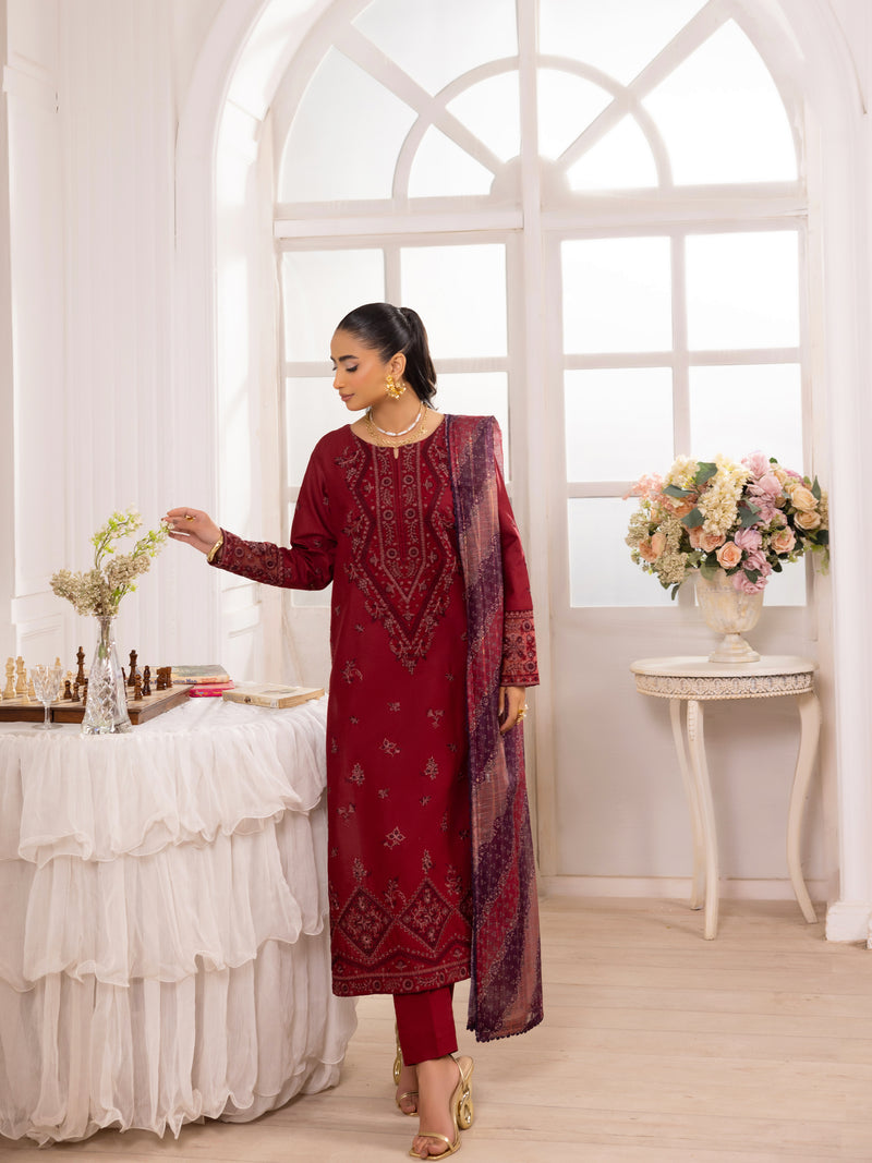 ZE-01 LAWN EMBROIDERED 3PC STITCHED