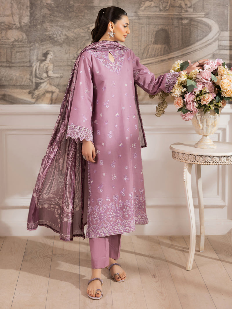 ZE-02 LAWN EMBROIDERED 3PC STITCHED/UNSTITCHED