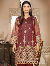 LEB-22-19 EMBOSS ORGANZA EMBROIDERED KURTI