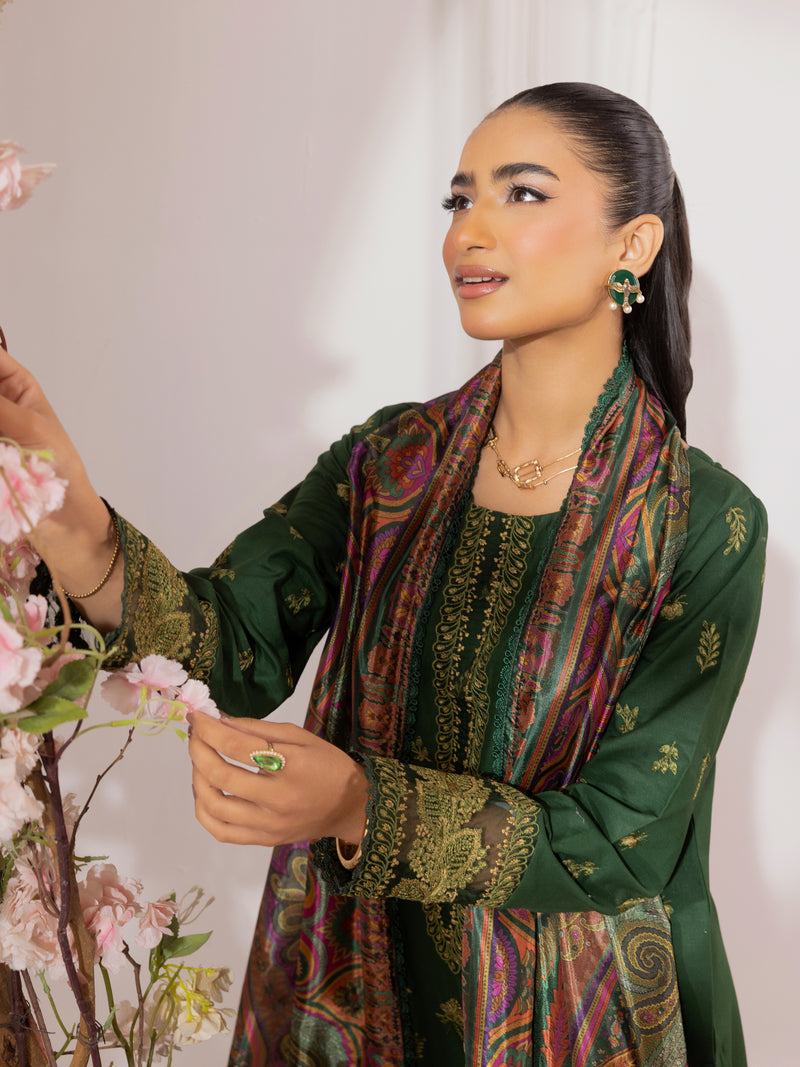 ZE-08 LAWN EMBROIDERED 3PC STITCHED/UNSTITCHED