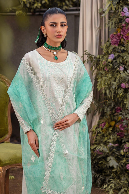 CM-03  3PC EMBROIDERED LAWN  STITCHED I UNSTITCHED