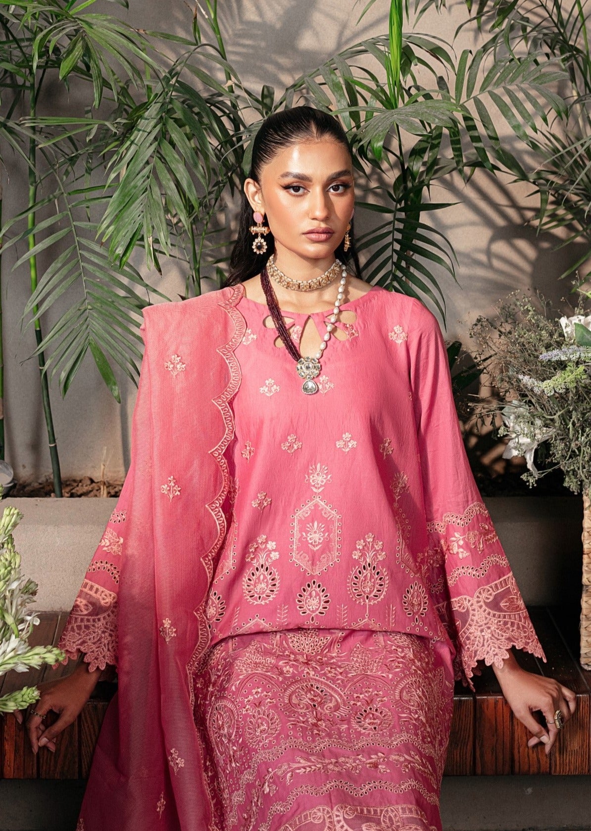 CM-08  3PC EMBROIDERED LAWN  STITCHED I UNSTITCHED