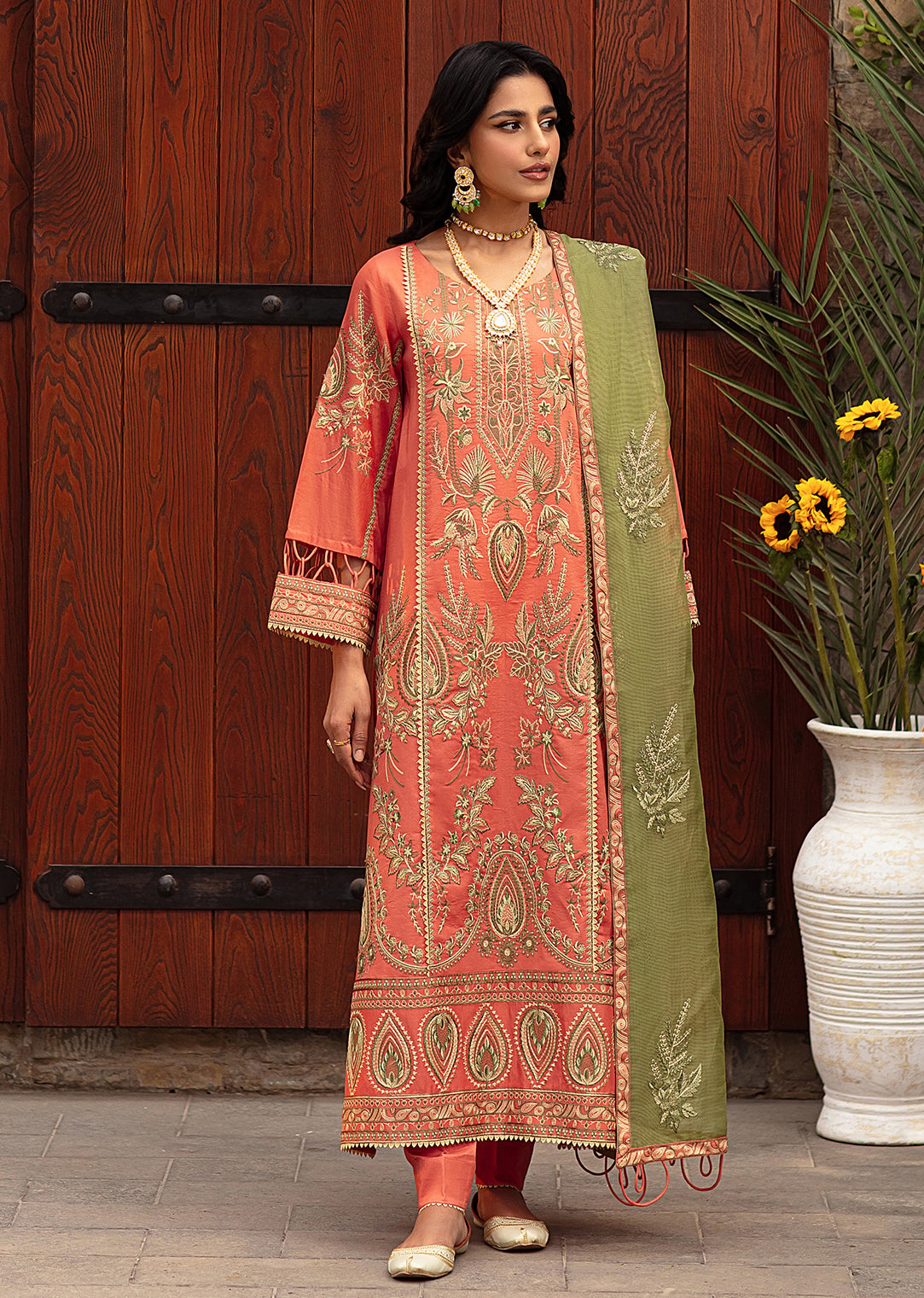 CM-09  3PC EMBROIDERED LAWN