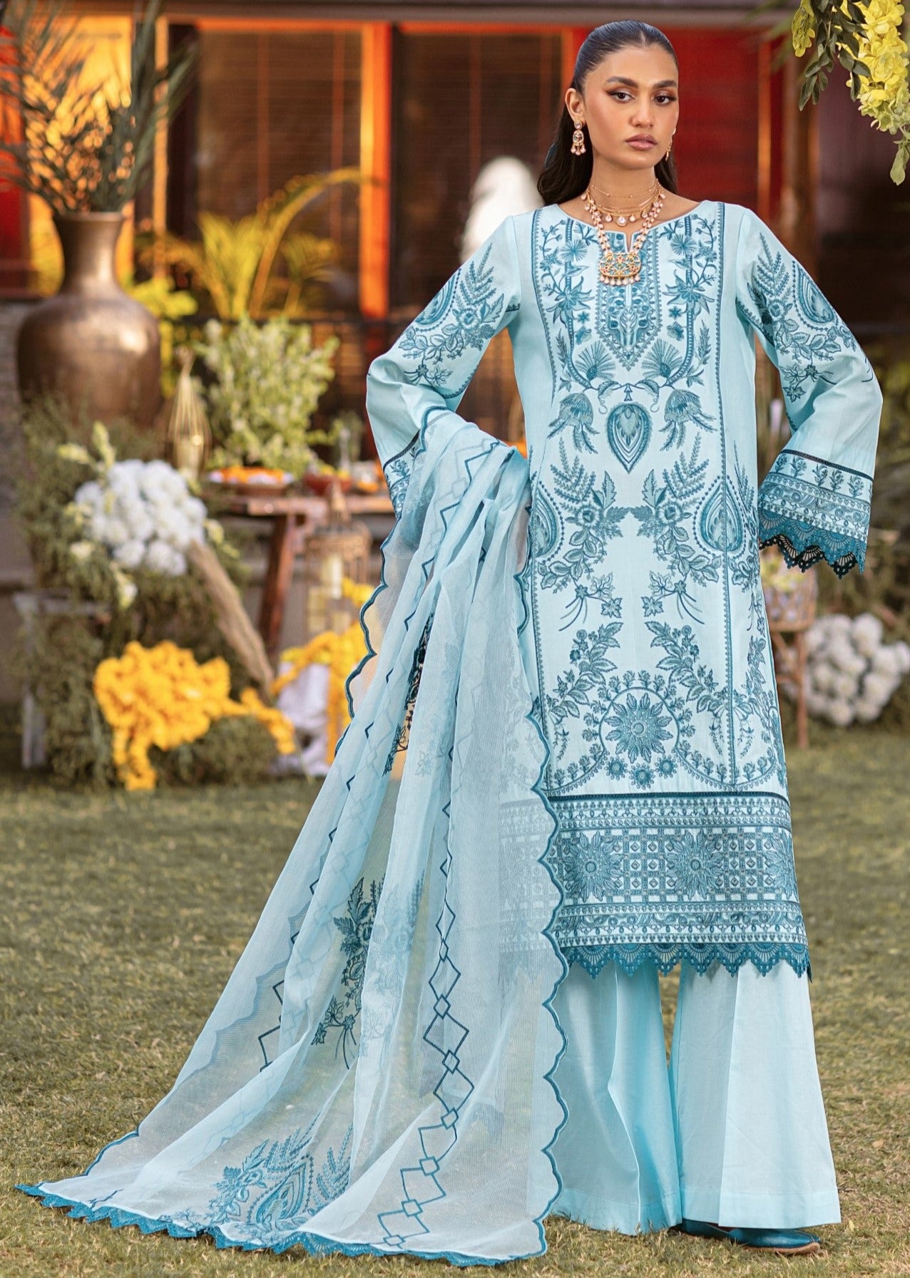 CM-10  3PC EMBROIDERED LAWN