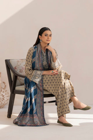 DZP-12 3PC DHANAK PRINTED