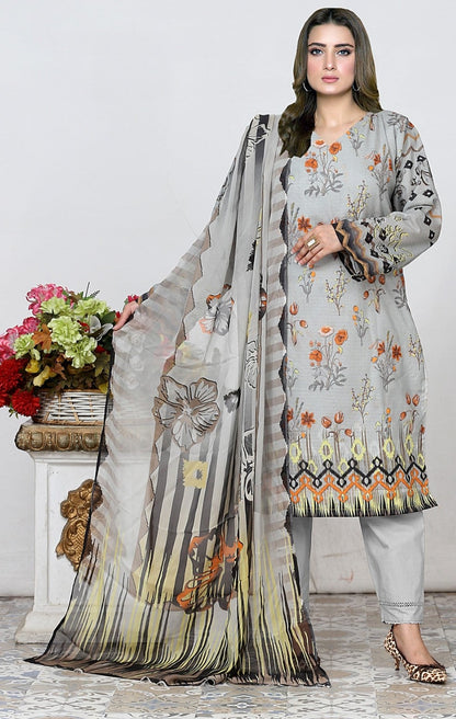 KC-01 3PC UNSTICHED PRINT LAWN