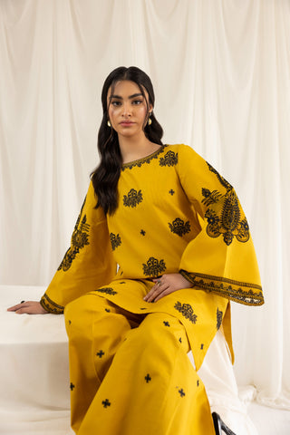 LEM-13 2PC EMBROIDERED LAWN STITCHED