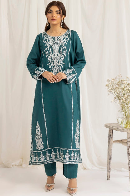 LEM-14 2PC EMBROIDERED LAWN STITCHED