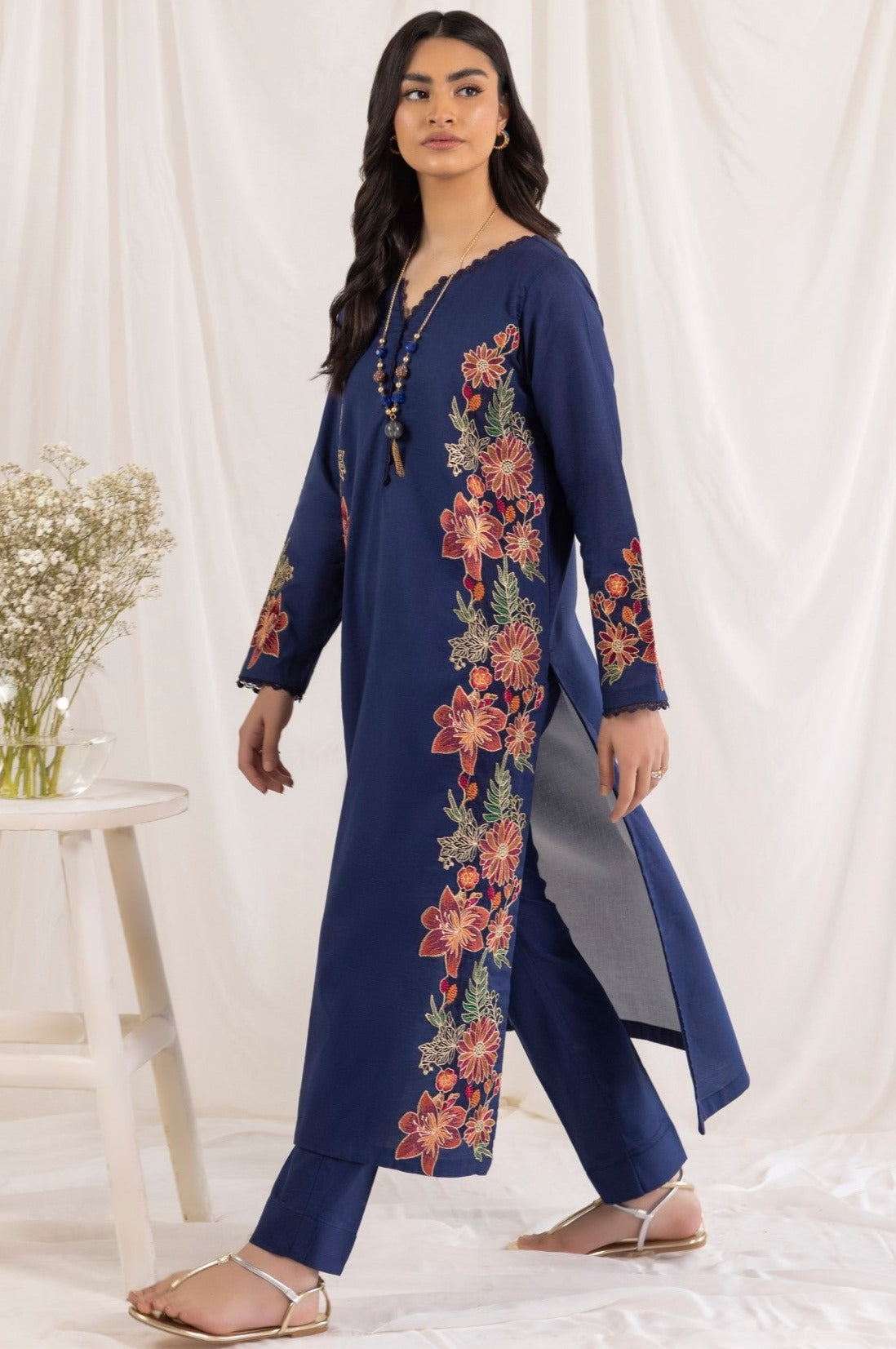 LEM-17 2PC EMBROIDERED LAWN STITCHED