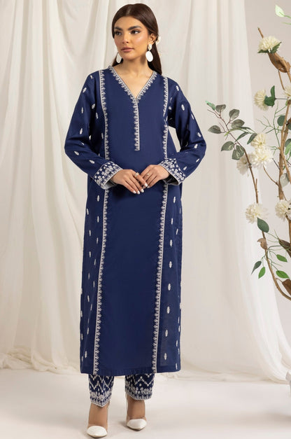 LEM-19 2PC EMBROIDERED LAWN STITCHED