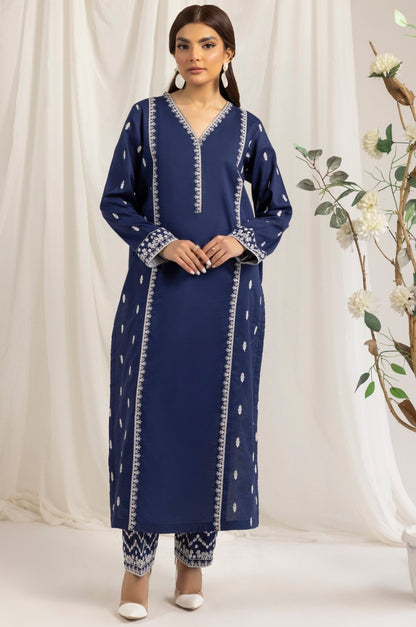 LEM-19 2PC EMBROIDERED LAWN STITCHED
