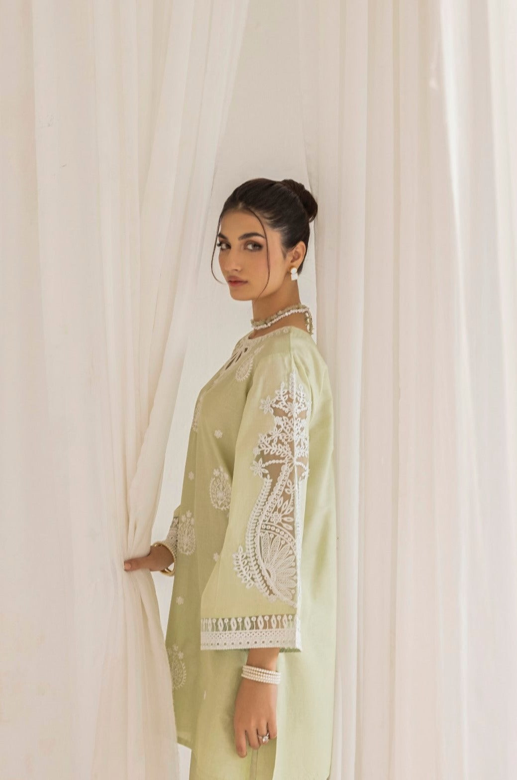 LEM-23  2PC EMBROIDERED LAWN STITCHED