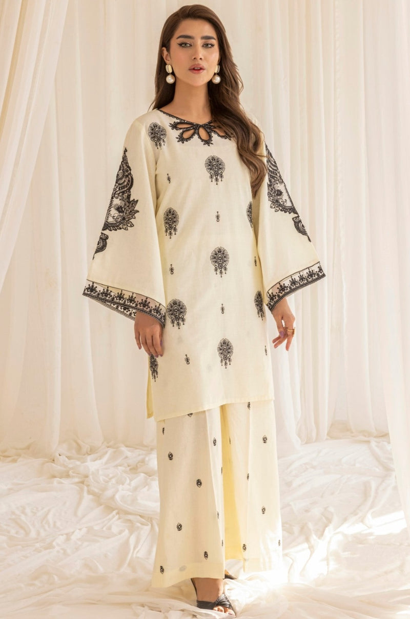LEM-24  2PC EMBROIDERED LAWN STITCHED
