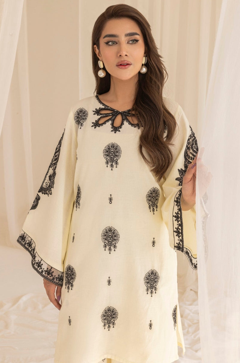 LEM-24  2PC EMBROIDERED LAWN STITCHED