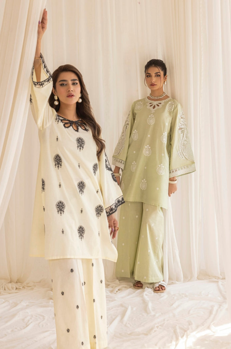 LEM-24  2PC EMBROIDERED LAWN STITCHED