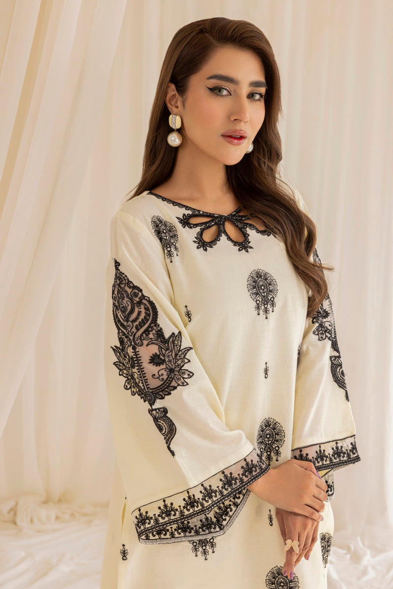 LEM-24  2PC EMBROIDERED LAWN STITCHED