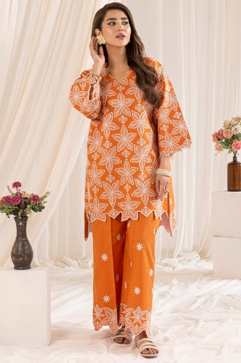 LEM-26 2PC EMBROIDERED LAWN STITCHED