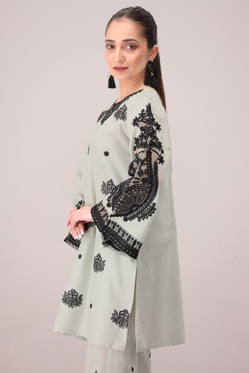 LEM-32 2PC EMBROIDERED LAWN STITCHED