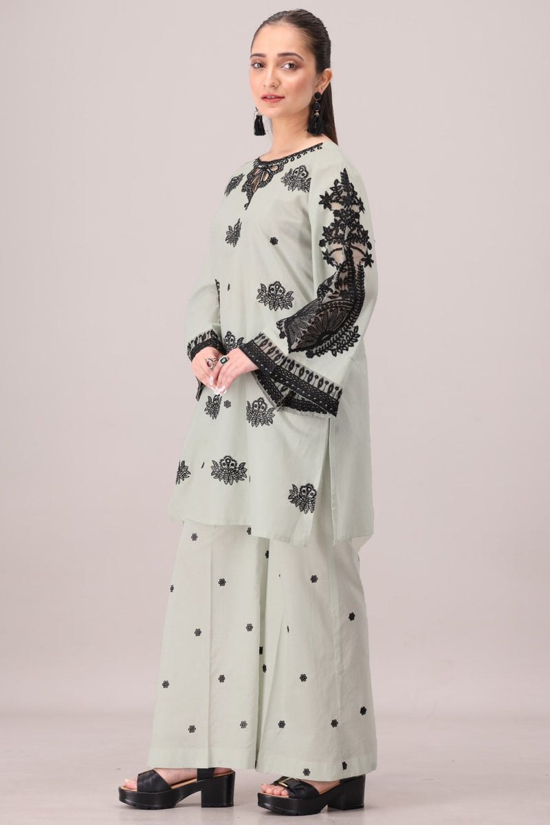 LEM-32 2PC EMBROIDERED LAWN STITCHED