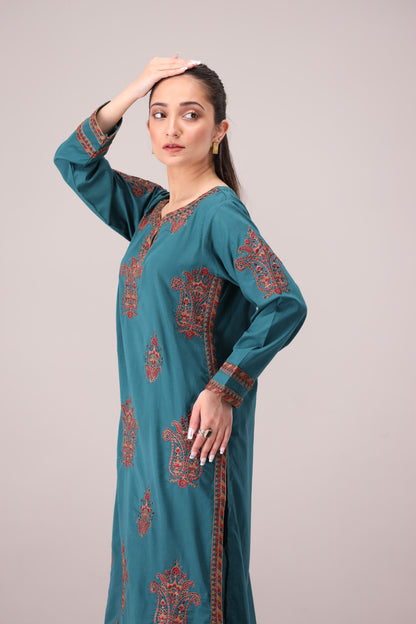 LEM-34 2PC EMBROIDERED LAWN STITCHED