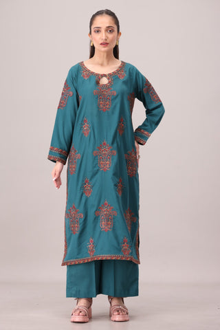 LEM-34 2PC EMBROIDERED LAWN STITCHED