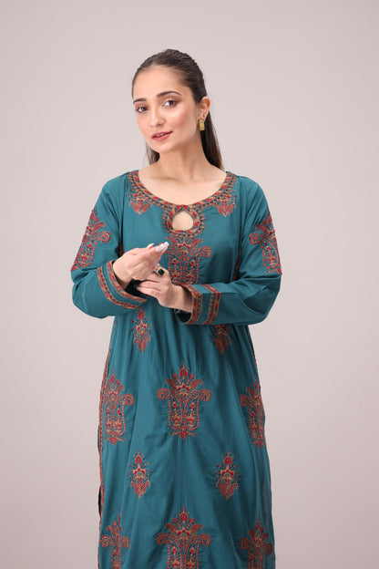 LEM-34 2PC EMBROIDERED LAWN STITCHED